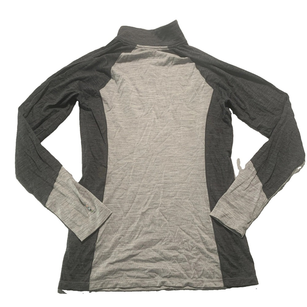 Smartwool Merino 150 Base Layer Womens M Gray Colorblock 1/4 Zip Pullover EUC - Picture 4 of 8